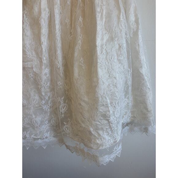 Vtg Jessica McClintock Gunne Sax Girls 10 Prairie Dress Cottagecore White Lace - Picture 3 of 10